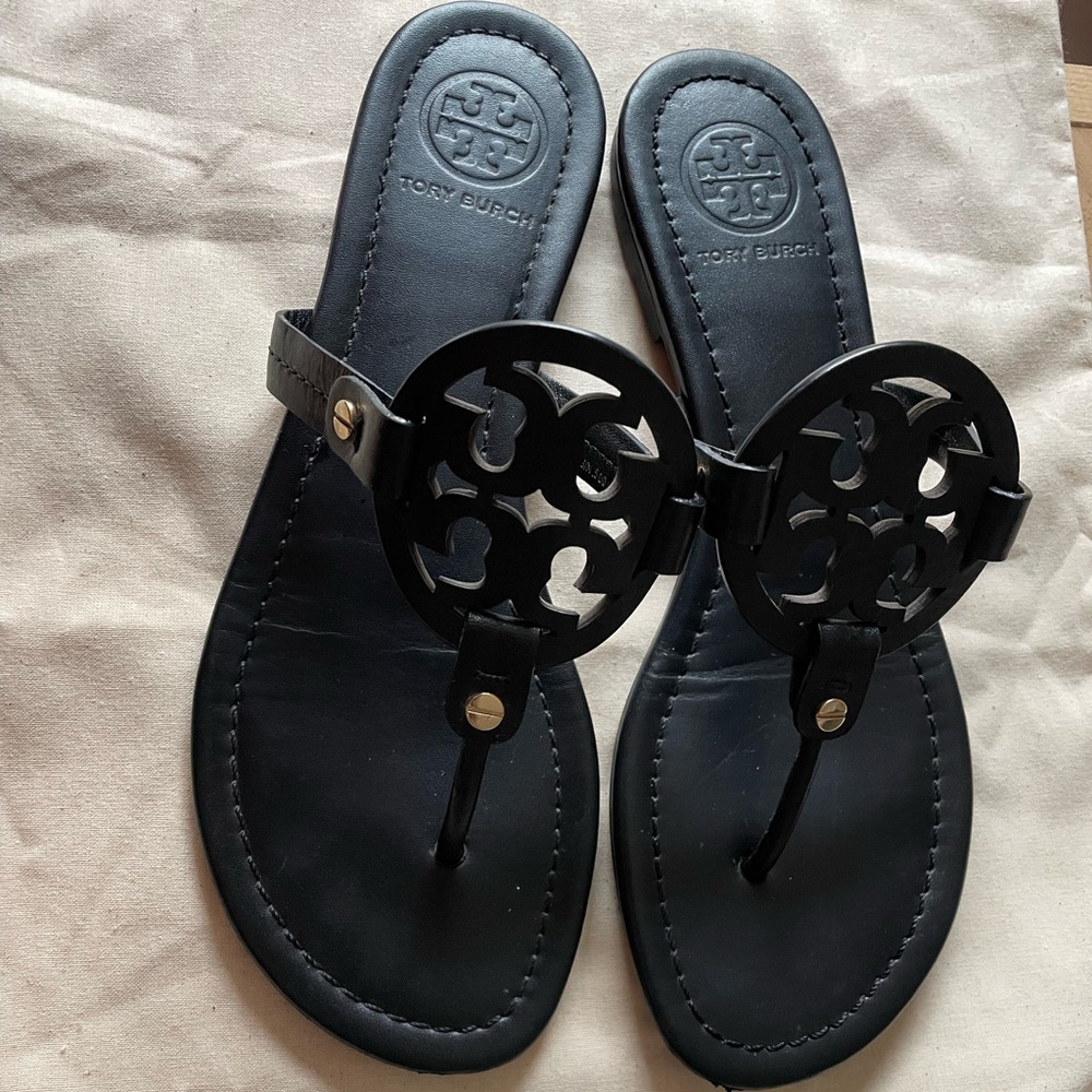 Tory Burch Miller Leather Sandal, black, 8.5M